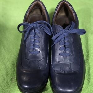 Cole Haan Navy Leather Lace-Up Oxfords